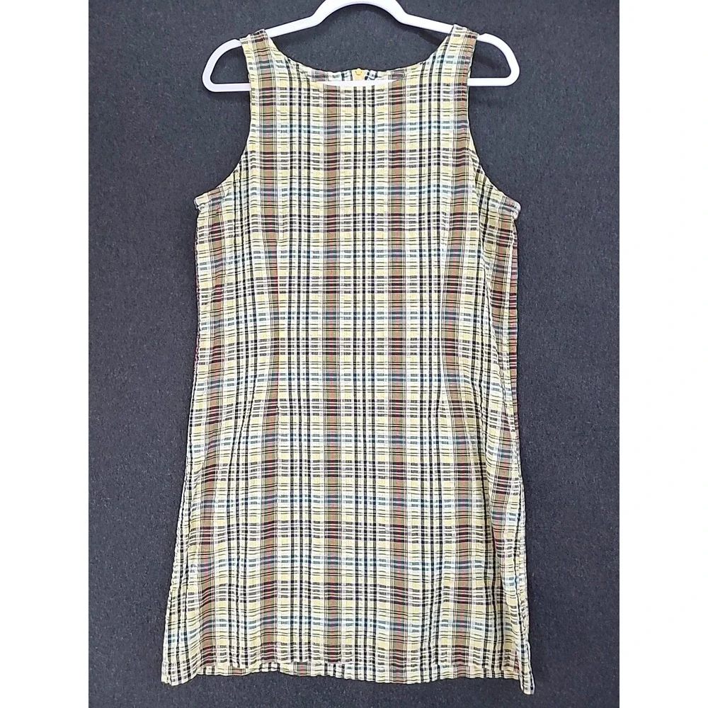 Original TY Wear Seersucker‎ Dress Yellow Multicolor Sz 14 Knee Length
